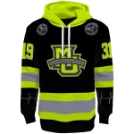 customized marquette golden eagles safety motif black neon green hoodie best selling