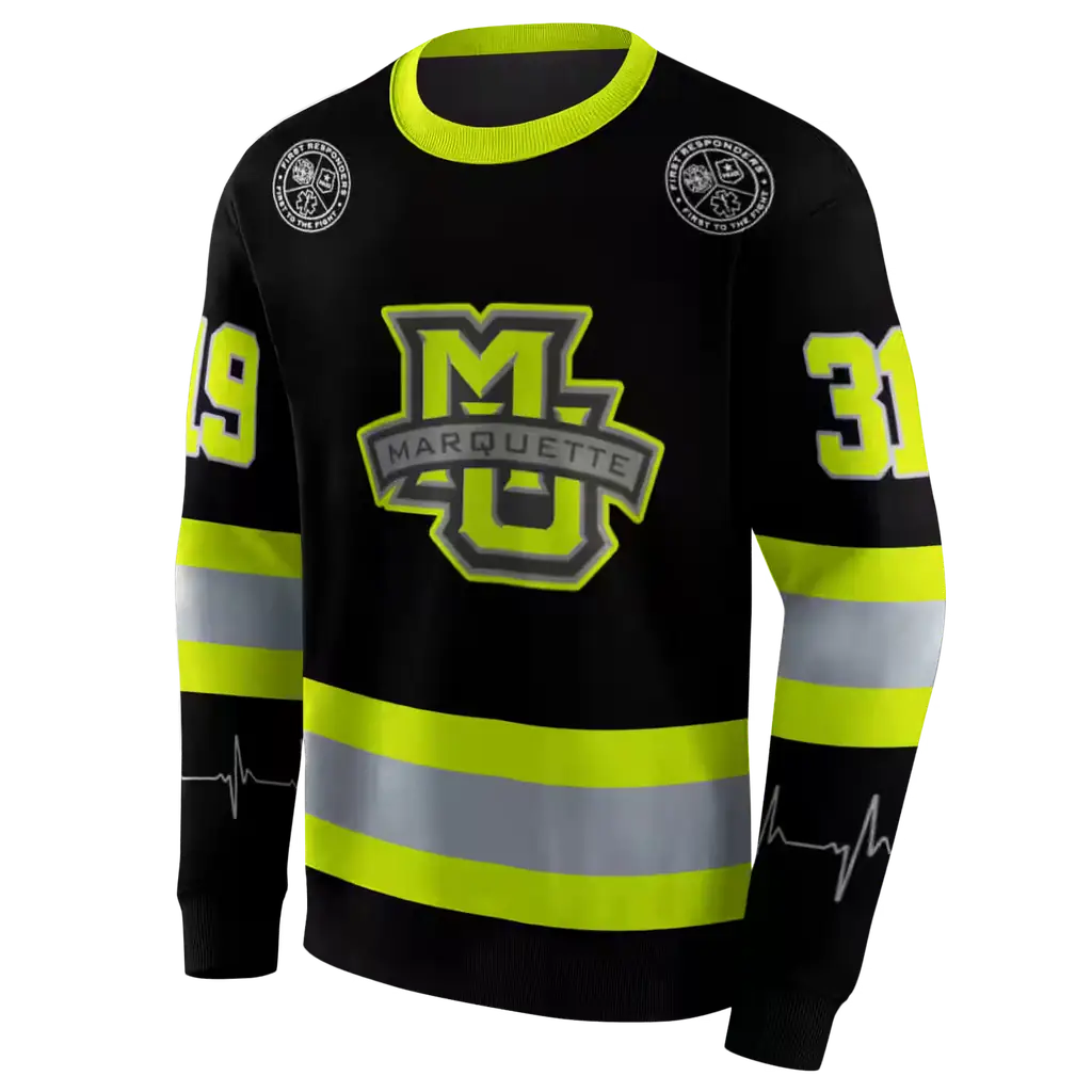 customized marquette golden eagles safety motif black neon green hoodie new arrival customized marquette golden eagles safety motif black neon green hoodie new arrival
