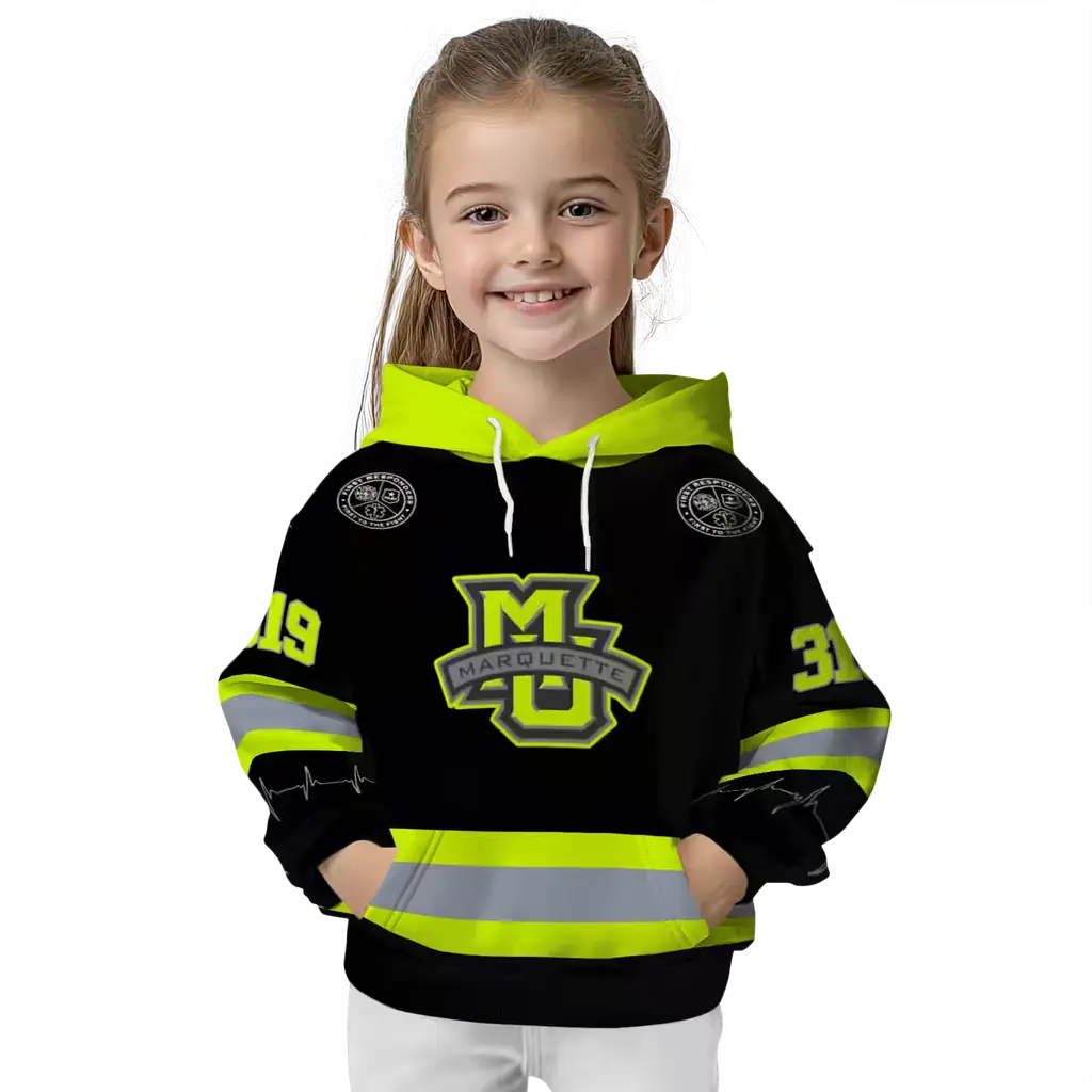 customized marquette golden eagles safety motif black neon green hoodie top rated customized marquette golden eagles safety motif black neon green hoodie top rated