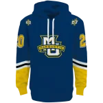 customized marquette golden eagles striped sleeves blue hoodie best selling