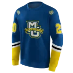 customized marquette golden eagles striped sleeves blue hoodie best selling