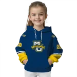 customized marquette golden eagles striped sleeves blue hoodie best selling