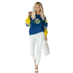 customized marquette golden eagles striped sleeves blue hoodie best selling