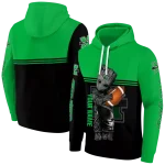 customized marshall thundering herd baby groot green black hoodie best selling