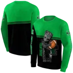 customized marshall thundering herd baby groot green black hoodie best selling