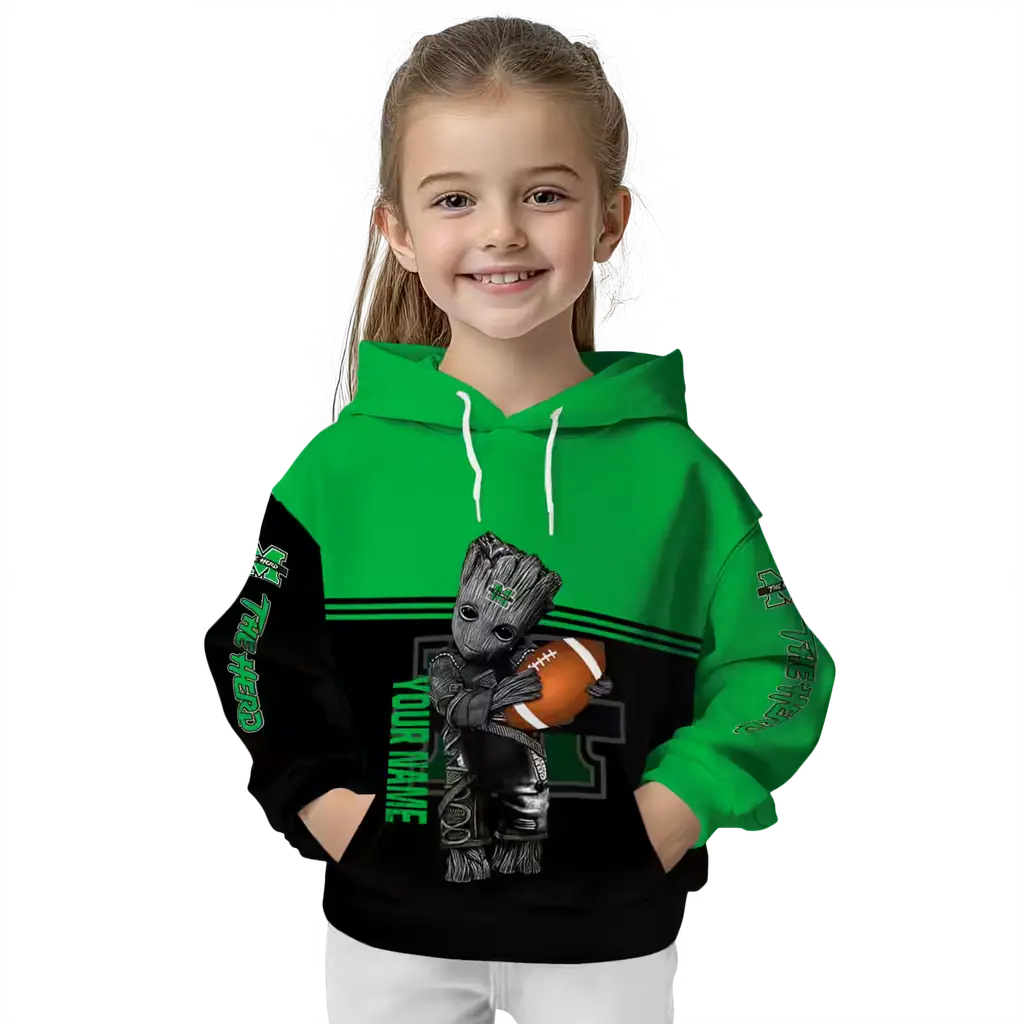 customized marshall thundering herd baby groot green black hoodie top rated customized marshall thundering herd baby groot green black hoodie top rated