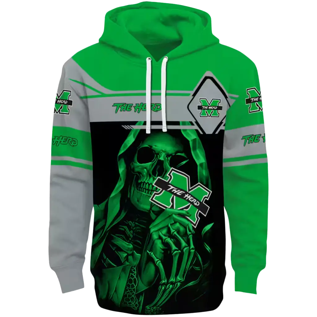 customized marshall thundering herd grim reaper green black hoodie best selling customized marshall thundering herd grim reaper green black hoodie best selling