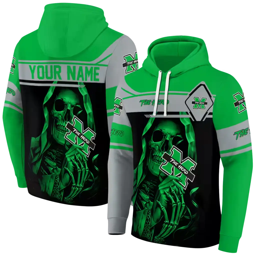 customized marshall thundering herd grim reaper green black hoodie fashion forward customized marshall thundering herd grim reaper green black hoodie fashion forward