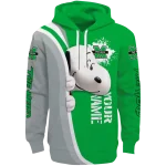 customized marshall thundering herd peeking snoopy green hoodie best selling