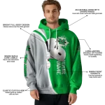 customized marshall thundering herd peeking snoopy green hoodie best selling