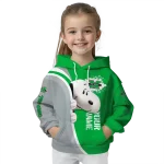 customized marshall thundering herd peeking snoopy green hoodie best selling