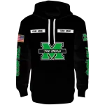 customized marshall thundering herd punisher skull black hoodie best selling
