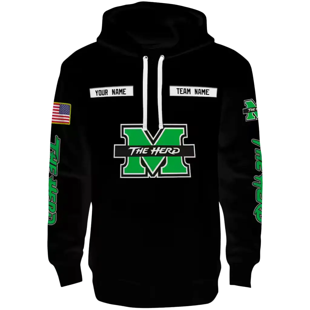 customized marshall thundering herd punisher skull black hoodie best selling customized marshall thundering herd punisher skull black hoodie best selling