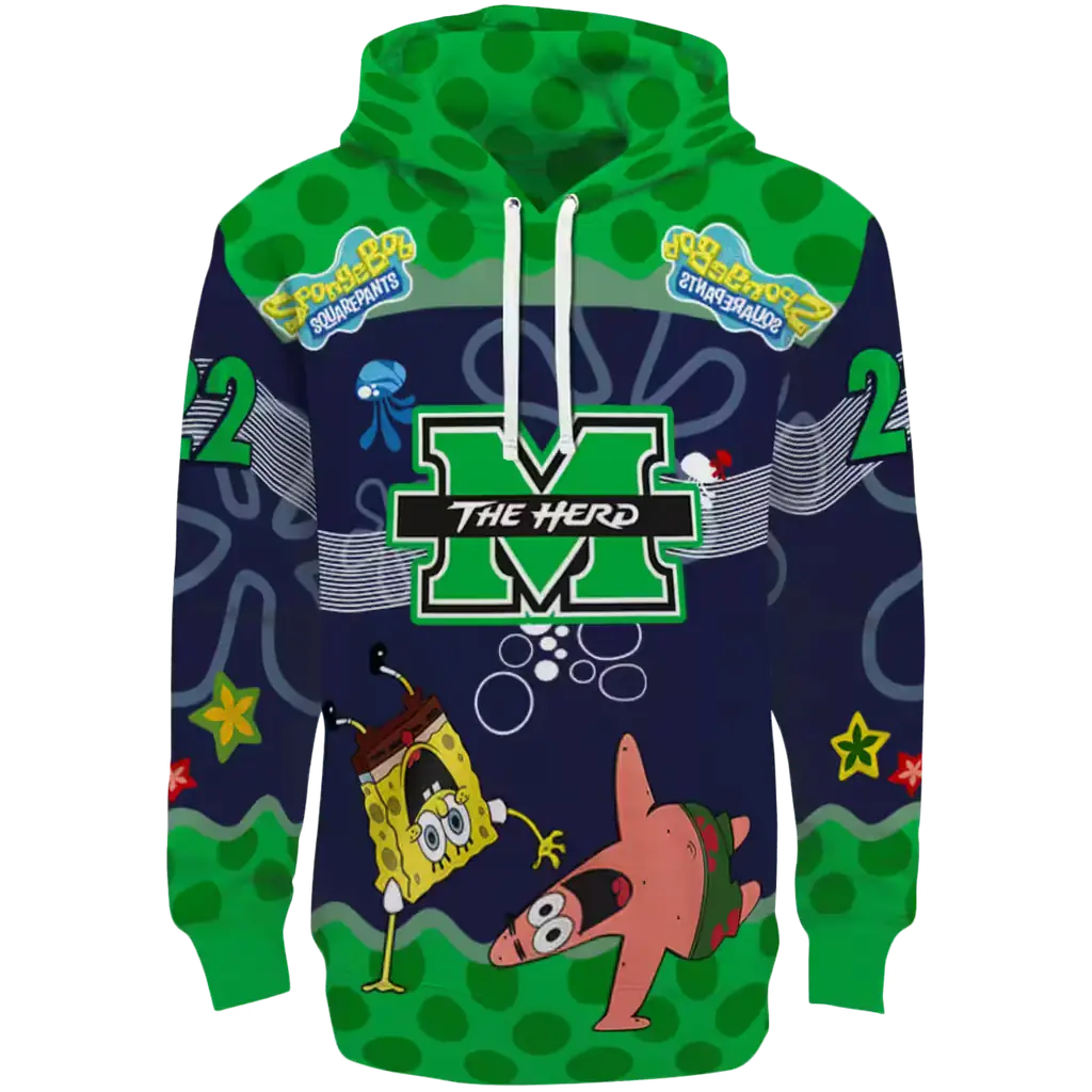 customized marshall thundering herd spongebob patrick star green navy hoodie best selling customized marshall thundering herd spongebob patrick star green navy hoodie best selling
