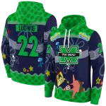 customized marshall thundering herd spongebob patrick star green navy hoodie best selling