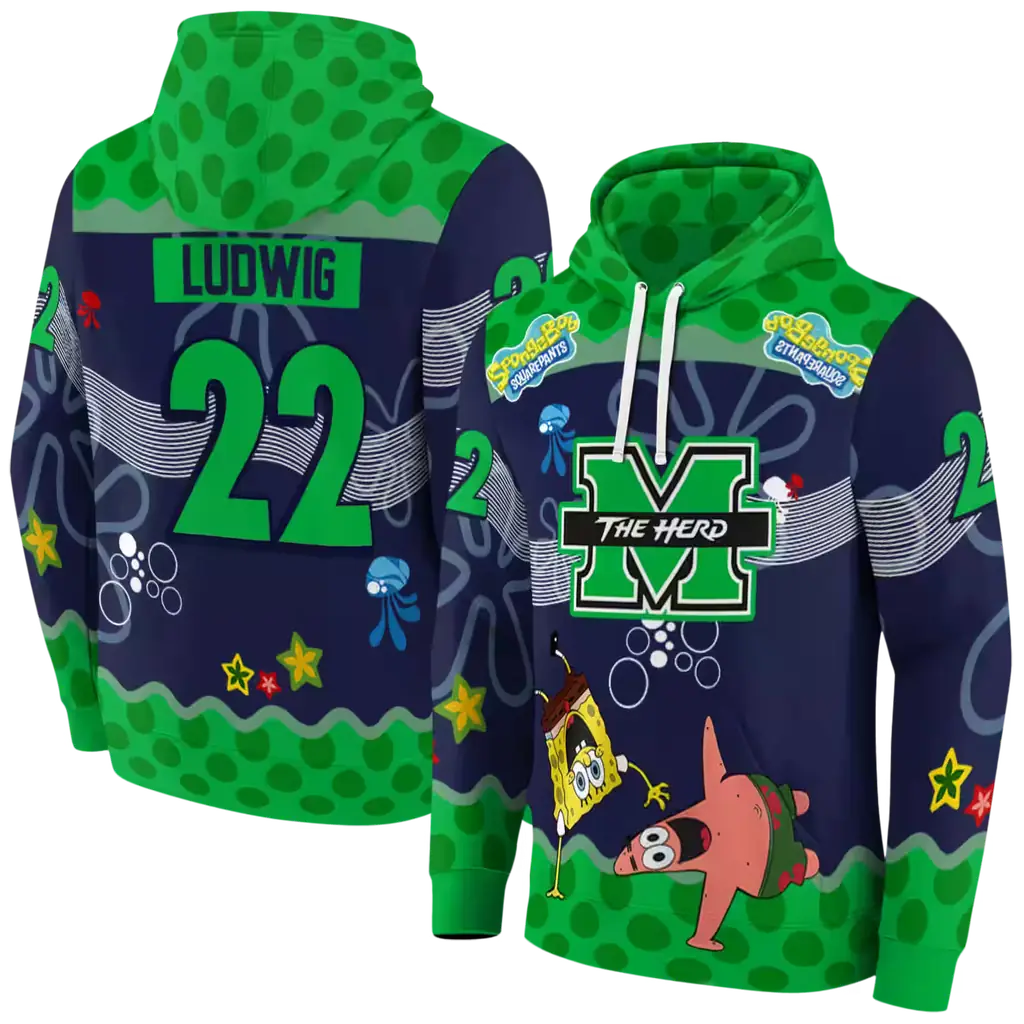 customized marshall thundering herd spongebob patrick star green navy hoodie fashion forward customized marshall thundering herd spongebob patrick star green navy hoodie fashion forward