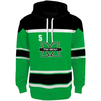 customized marshall thundering herd striped pattern green hoodie best selling
