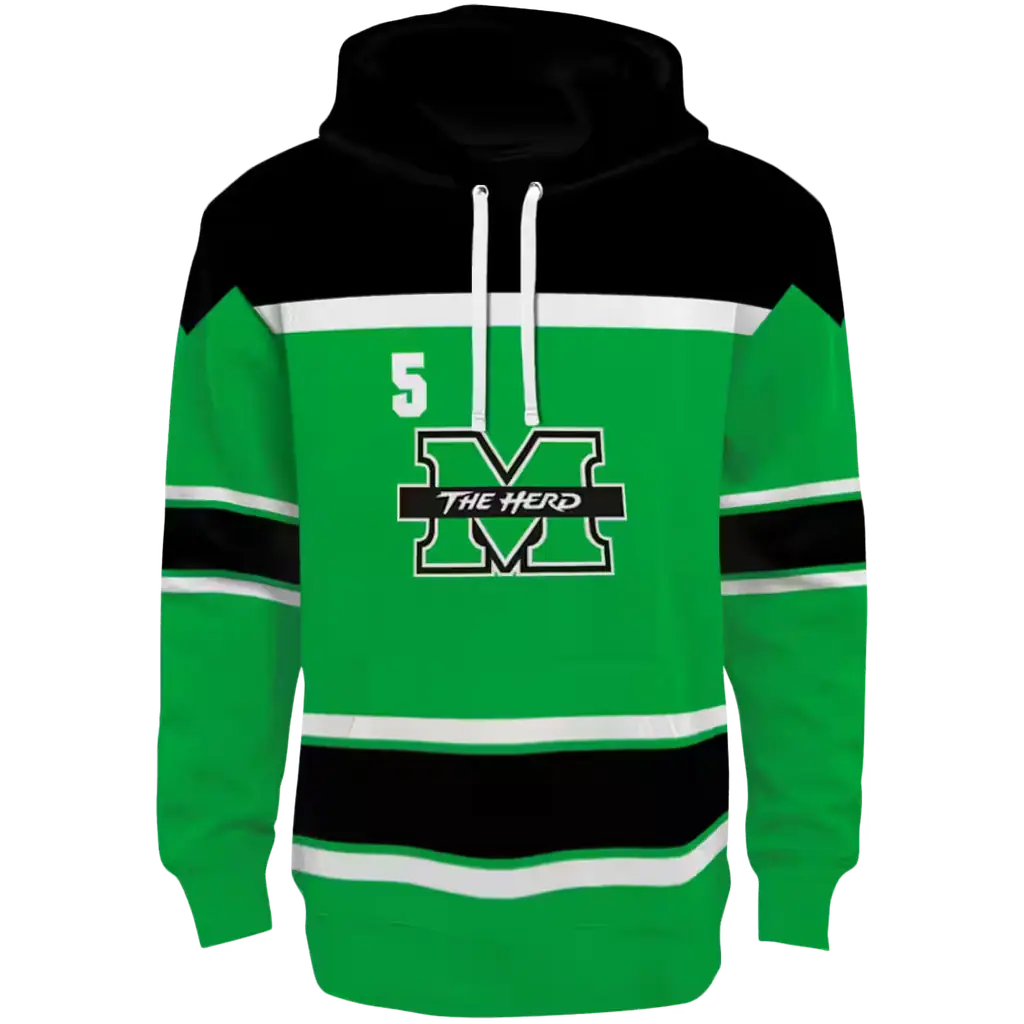 customized marshall thundering herd striped pattern green hoodie best selling customized marshall thundering herd striped pattern green hoodie best selling