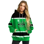 customized marshall thundering herd striped pattern green hoodie best selling