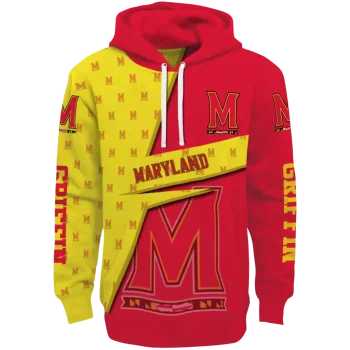 customized maryland terrapins abstract shape red hoodie best selling