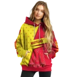 customized maryland terrapins abstract shape red hoodie best selling