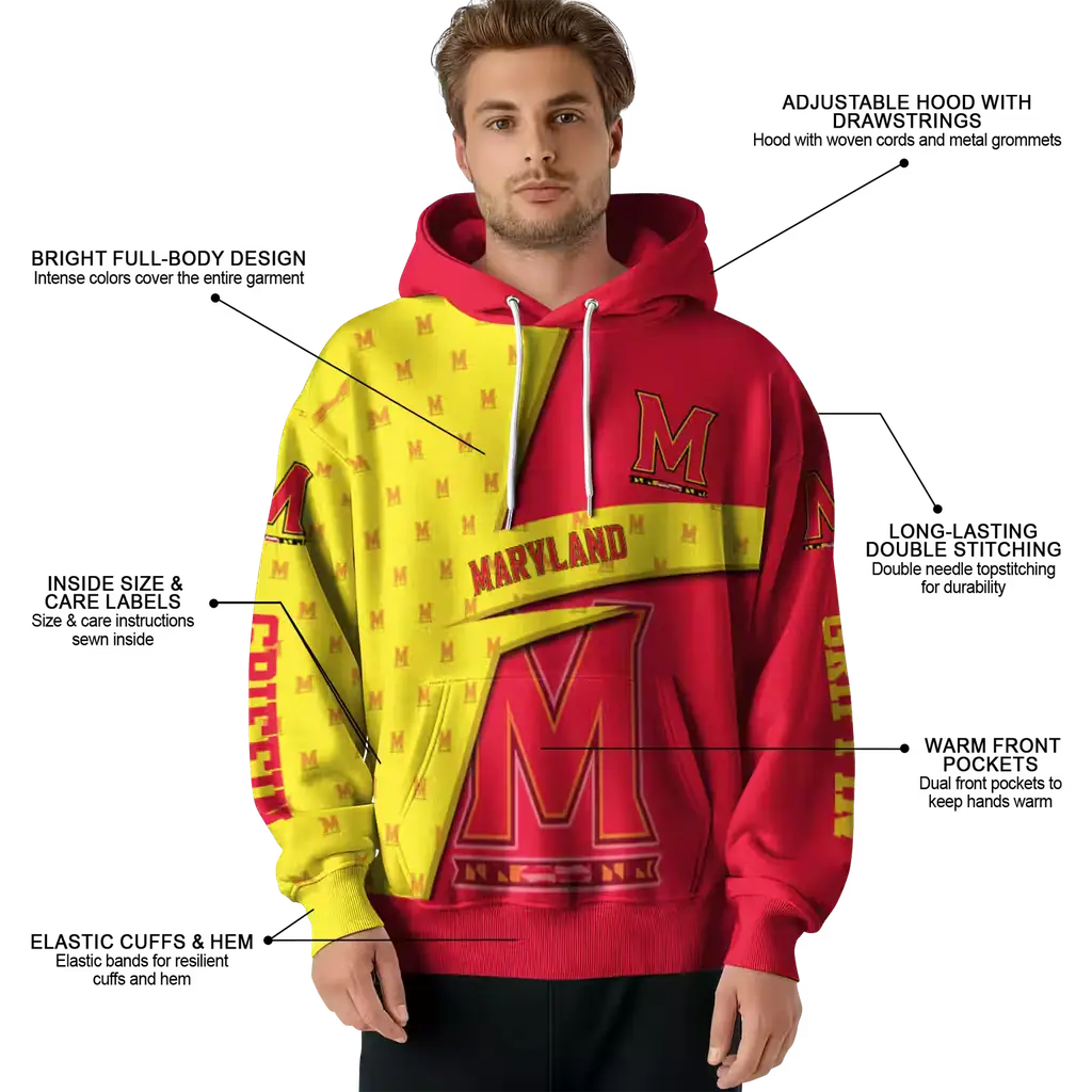 customized maryland terrapins abstract shape red hoodie latest model customized maryland terrapins abstract shape red hoodie latest model