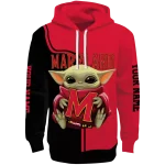 customized maryland terrapins baby yoda red black hoodie best selling
