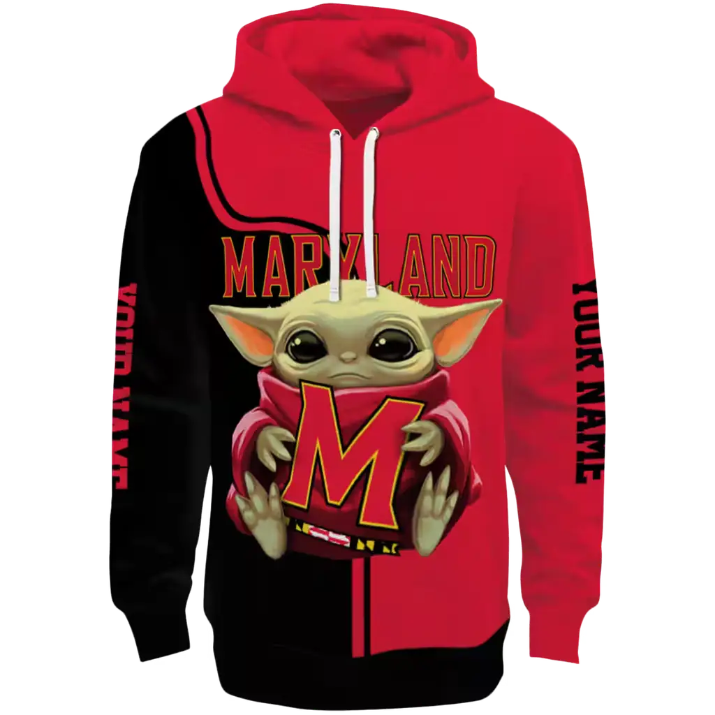 customized maryland terrapins baby yoda red black hoodie best selling customized maryland terrapins baby yoda red black hoodie best selling