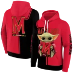 customized maryland terrapins baby yoda red black hoodie best selling