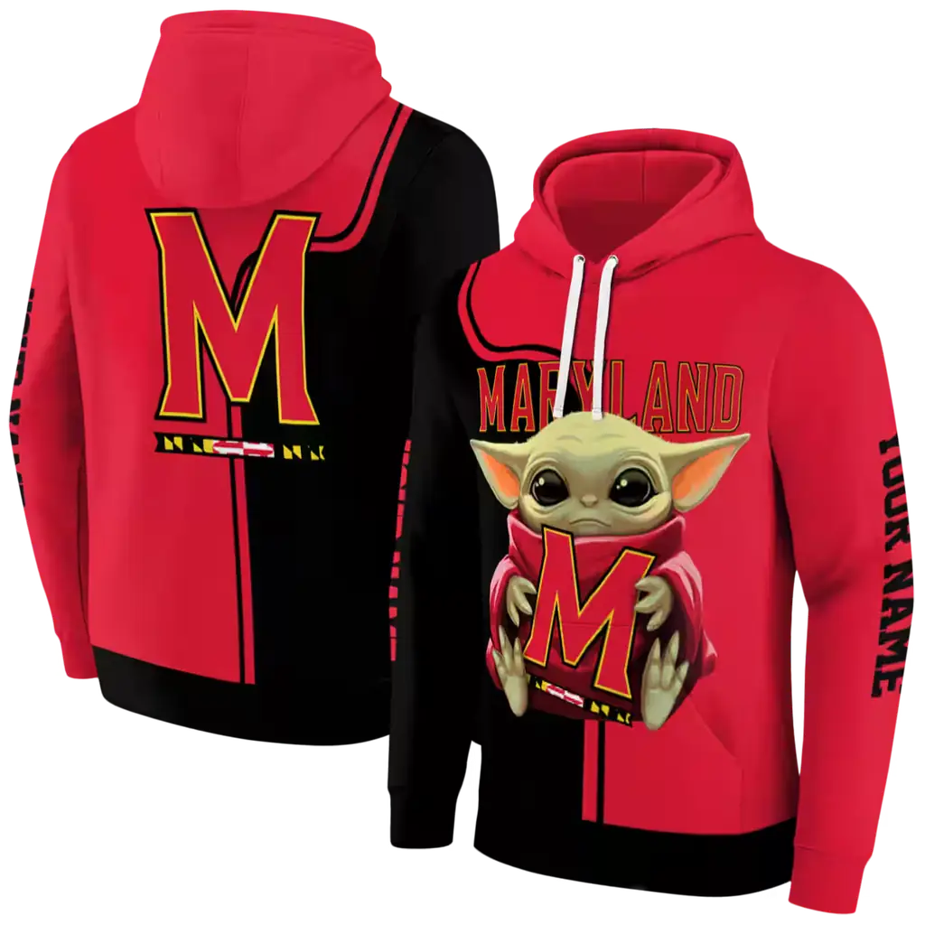 customized maryland terrapins baby yoda red black hoodie fashion forward customized maryland terrapins baby yoda red black hoodie fashion forward