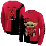 customized maryland terrapins baby yoda red black hoodie best selling