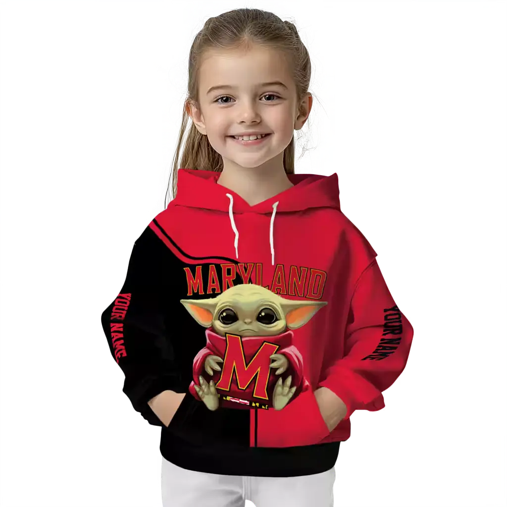 customized maryland terrapins baby yoda red black hoodie top rated customized maryland terrapins baby yoda red black hoodie top rated