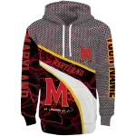 customized maryland terrapins hexagonal mesh red black gray hoodie best selling
