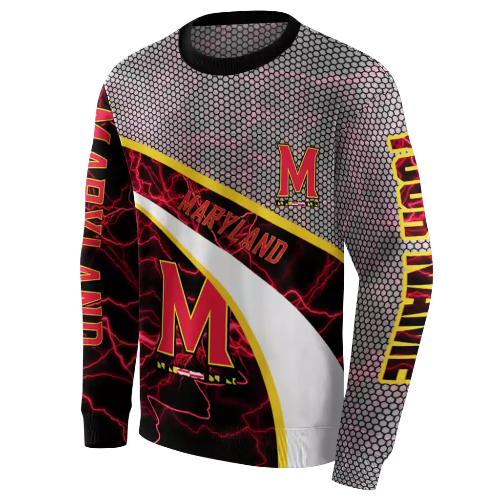 customized maryland terrapins hexagonal mesh red black gray hoodie new arrival customized maryland terrapins hexagonal mesh red black gray hoodie new arrival