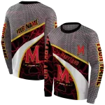 customized maryland terrapins hexagonal mesh red black gray hoodie best selling