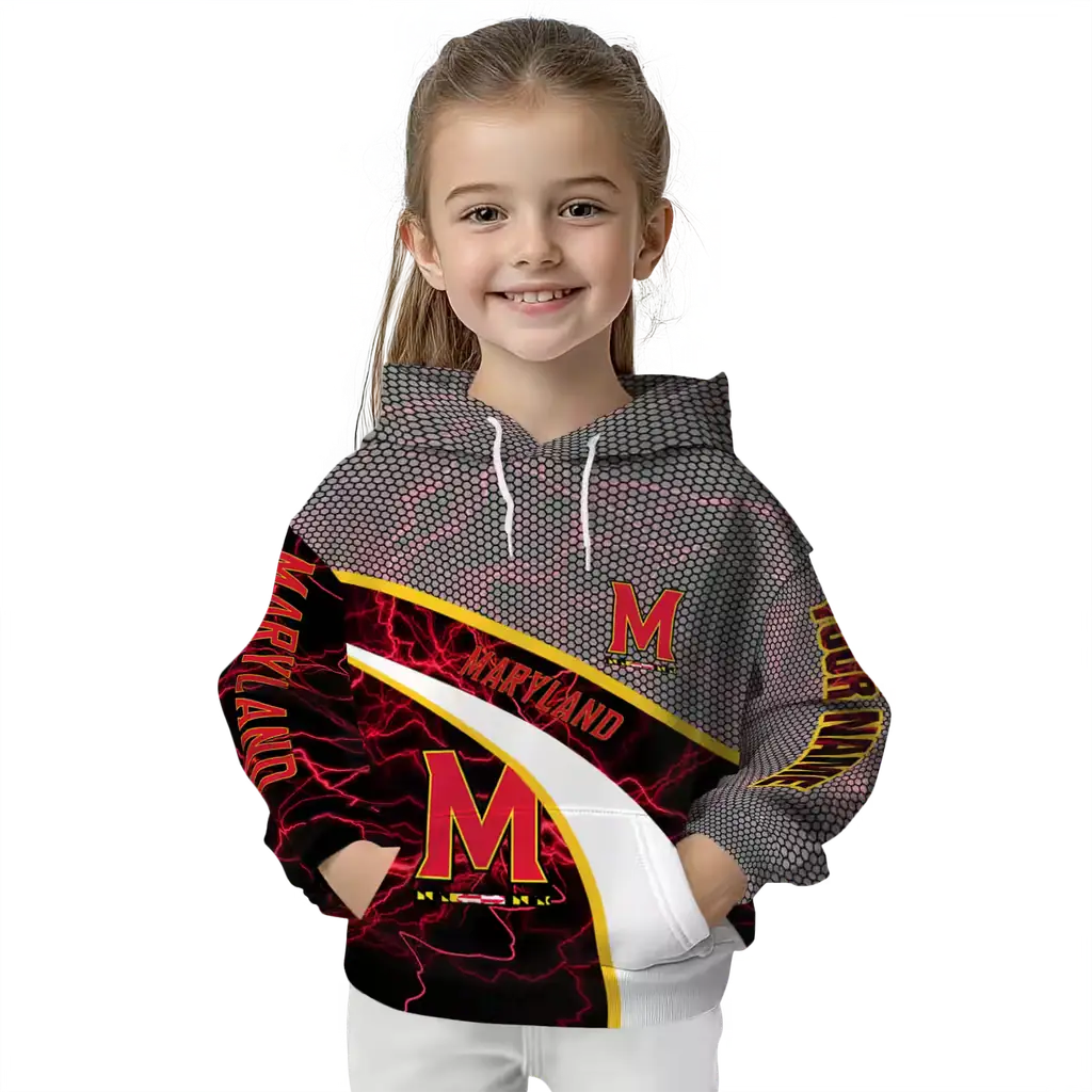 customized maryland terrapins hexagonal mesh red black gray hoodie top rated customized maryland terrapins hexagonal mesh red black gray hoodie top rated