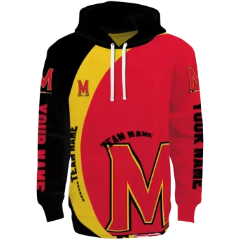 customized maryland terrapins minimalist design red black hoodie best selling