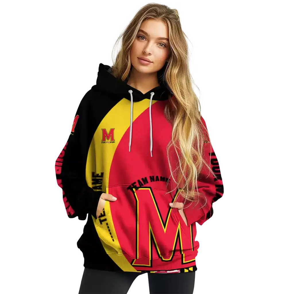 customized maryland terrapins minimalist design red black hoodie high quality customized maryland terrapins minimalist design red black hoodie high quality