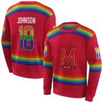 customized maryland terrapins rainbow stripes red hoodie best selling