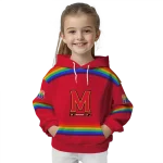 customized maryland terrapins rainbow stripes red hoodie best selling