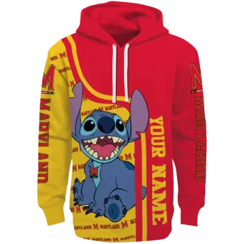 customized maryland terrapins stitch red hoodie best selling