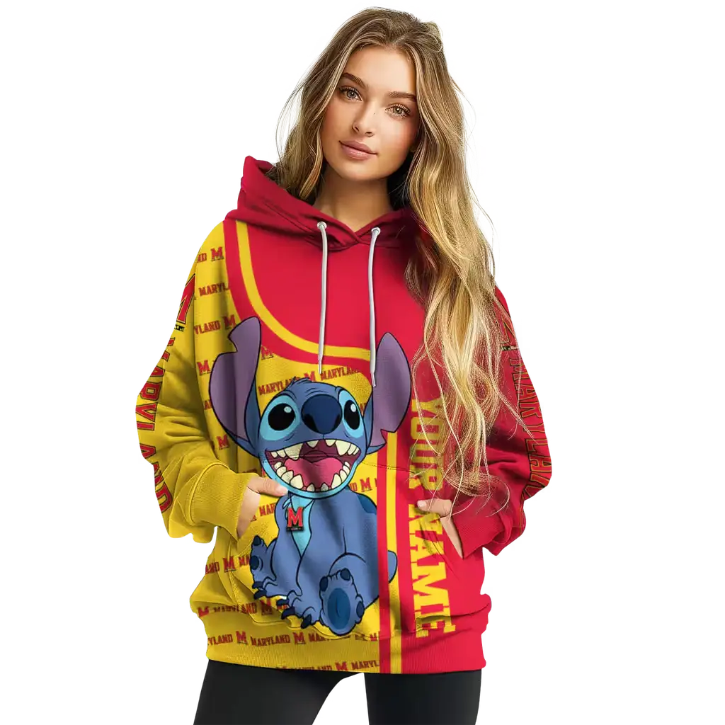 customized maryland terrapins stitch red hoodie high quality customized maryland terrapins stitch red hoodie high quality
