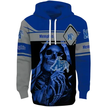 customized memphis tigers grim reaper blue black hoodie best selling
