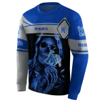customized memphis tigers grim reaper blue black hoodie best selling