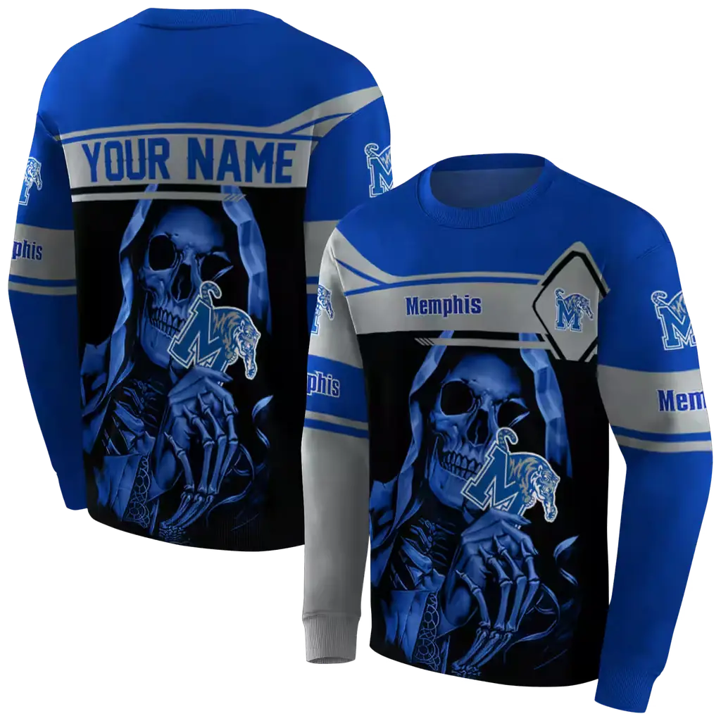 customized memphis tigers grim reaper blue black hoodie premium grade customized memphis tigers grim reaper blue black hoodie premium grade