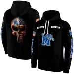 customized memphis tigers punisher skull black hoodie best selling