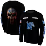 customized memphis tigers punisher skull black hoodie best selling