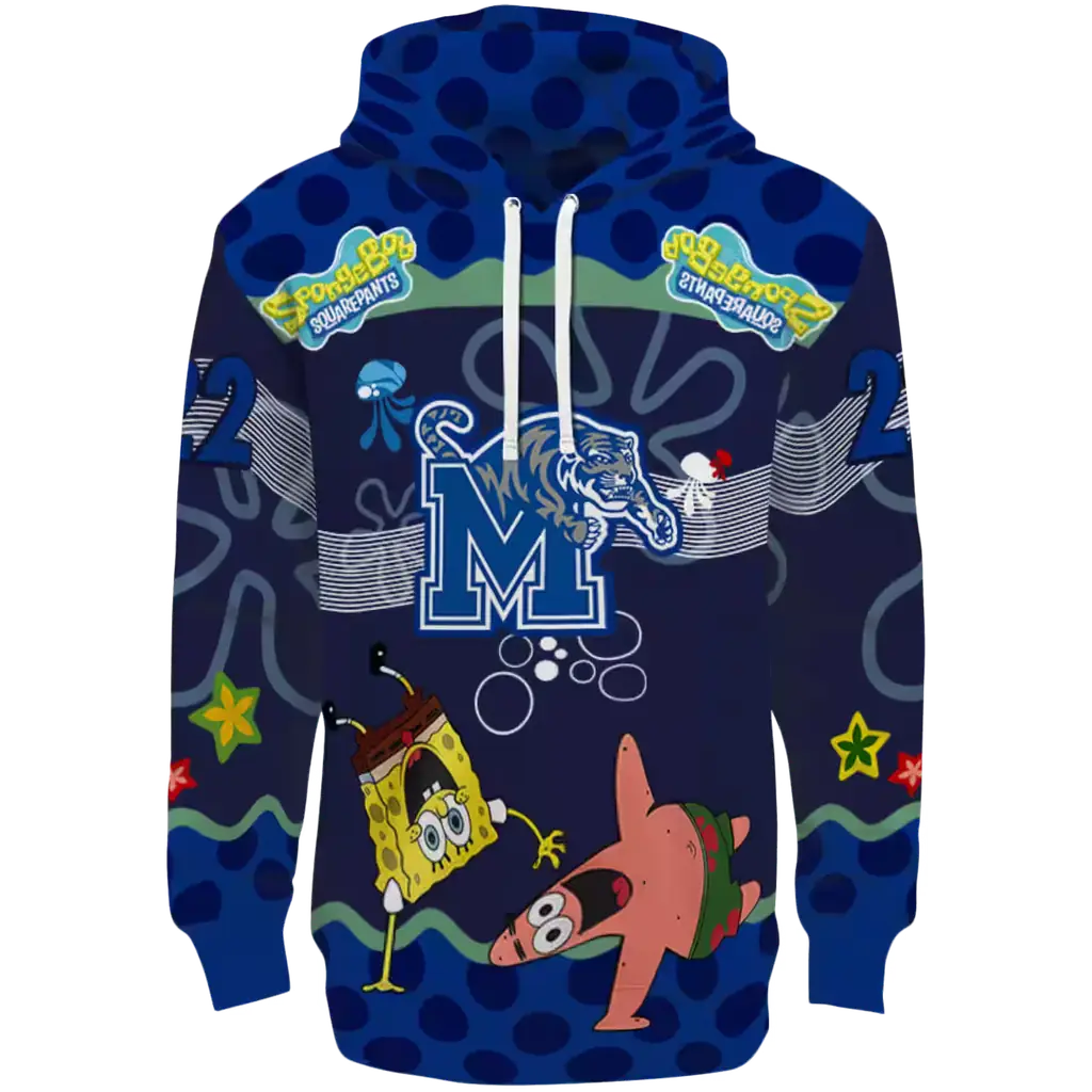 customized memphis tigers spongebob patrick star blue navy hoodie best selling customized memphis tigers spongebob patrick star blue navy hoodie best selling