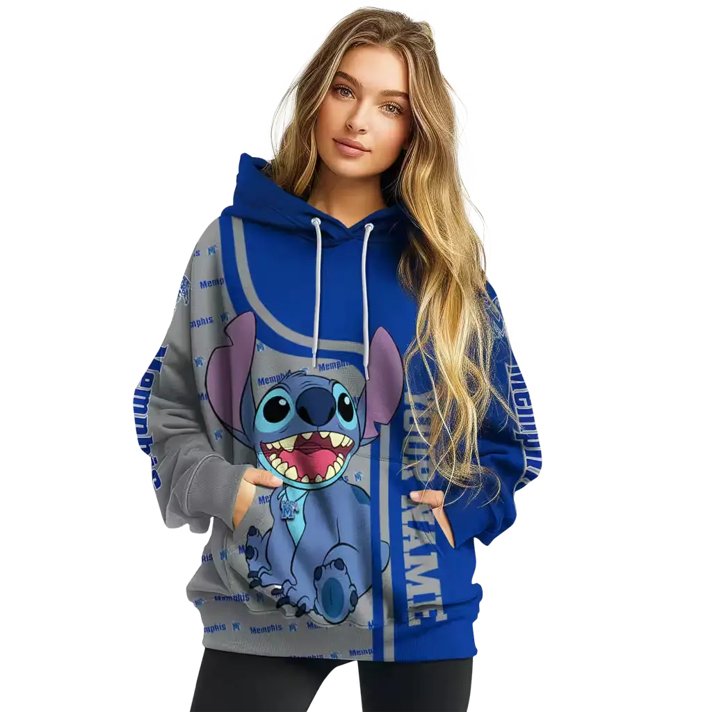 customized memphis tigers stitch blue hoodie high quality customized memphis tigers stitch blue hoodie high quality
