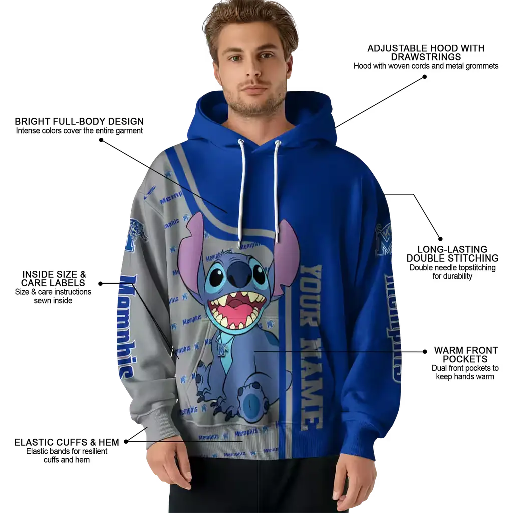 customized memphis tigers stitch blue hoodie latest model customized memphis tigers stitch blue hoodie latest model